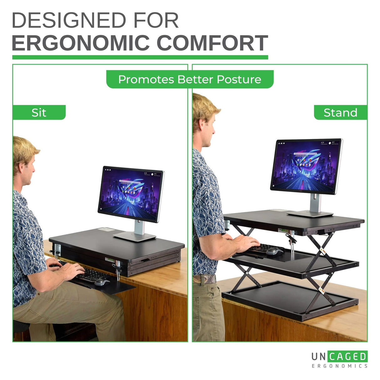 Uncaged Ergonomics CHANGEdesk Adjustable Standing Desk Converter