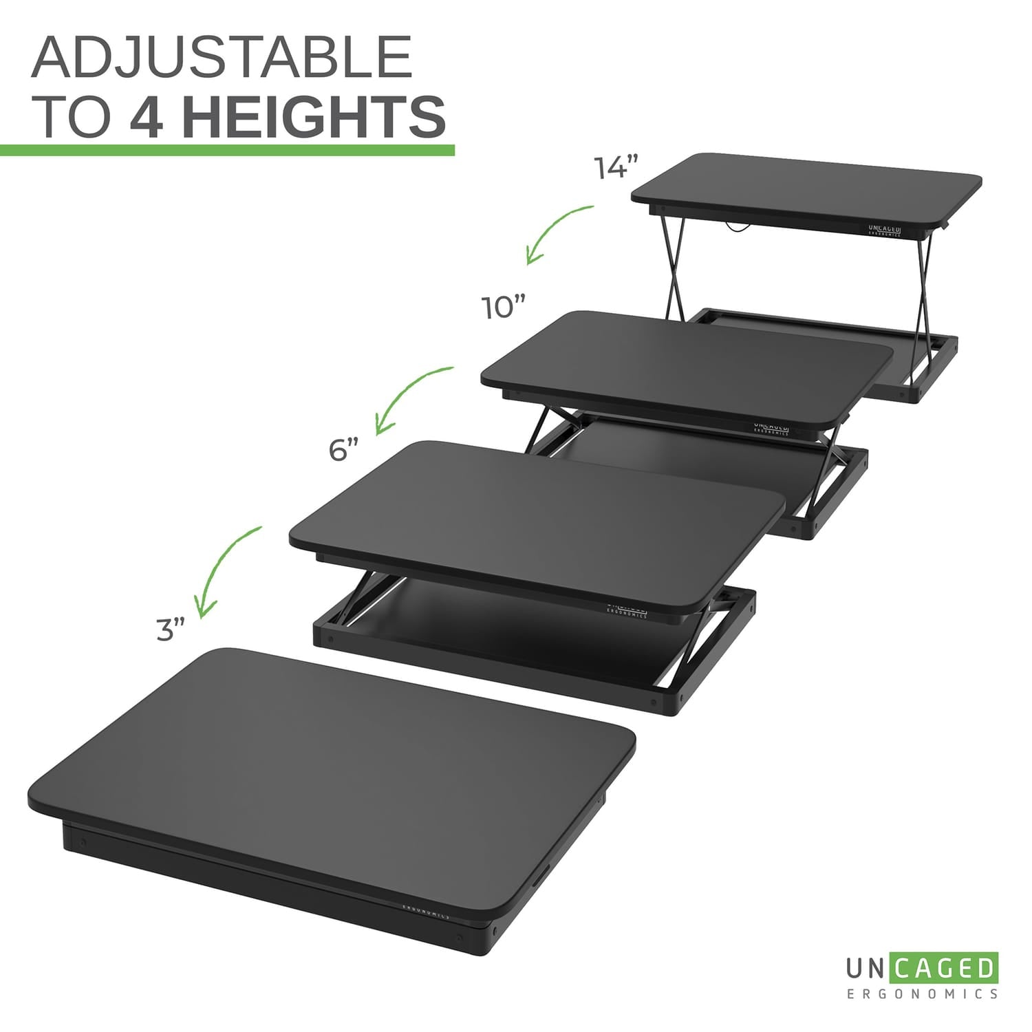 Uncaged Ergonomics CHANGEdesk Mini Desktop Standing Desk Converter, Black