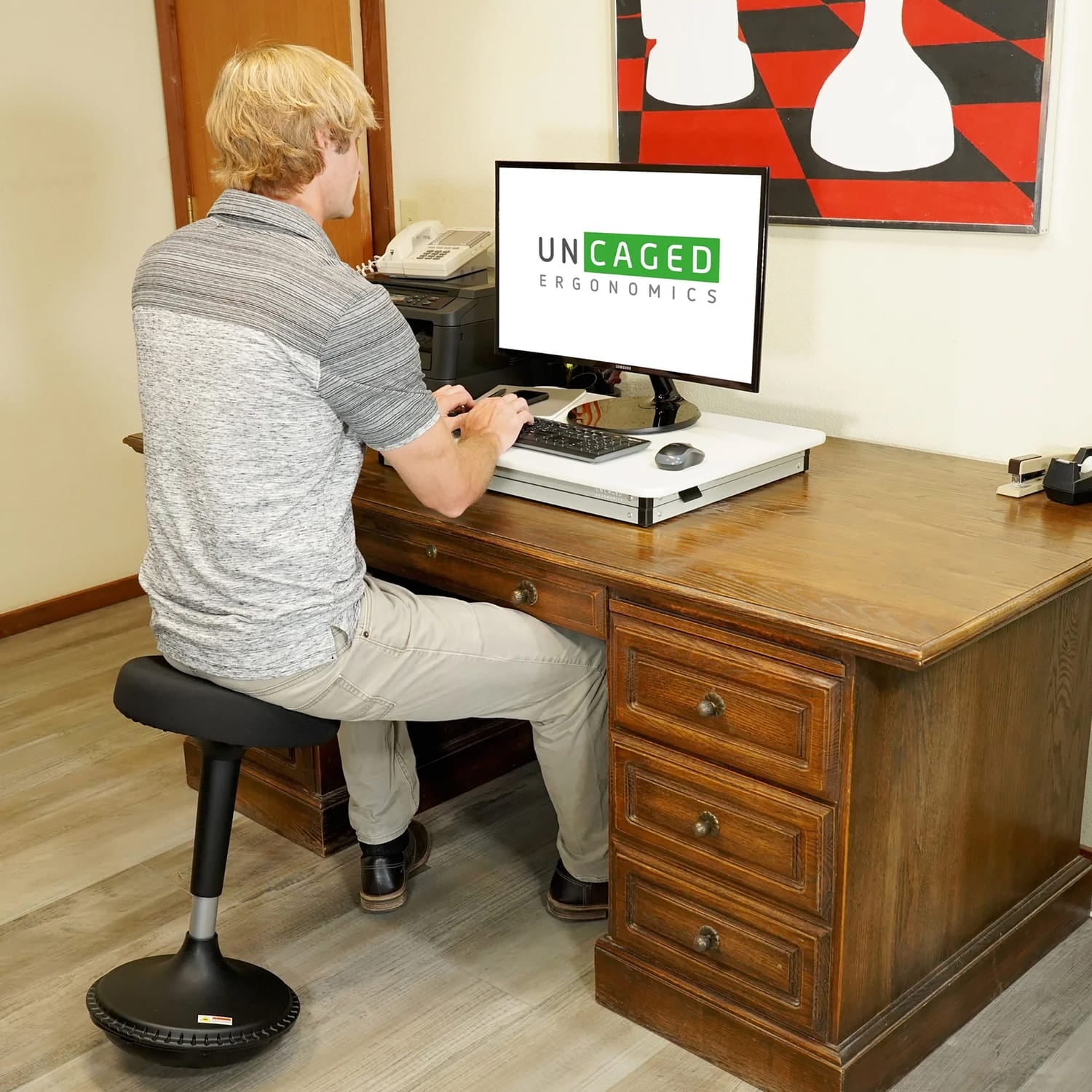 Uncaged Ergonomics CHANGEdesk Mini Desktop Standing Desk Converter, White
