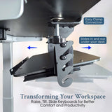 Uncaged Ergonomics KT4 Clamp-on Under-Desk Slide-Out Ergonomic Keyboard Tray, Black