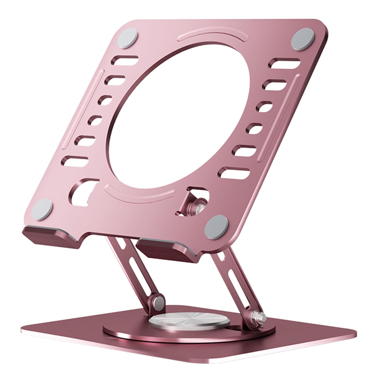 Uncaged Ergonomics Adjustable Swivel Laptop Stand for Desk, Rose Gold