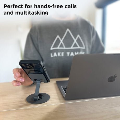 Uncaged Ergonomics 360° Swivel and Multi-Angle Tilt Phone Stand, Black