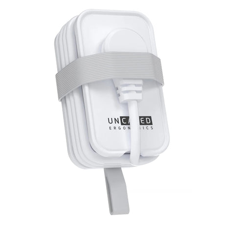 Uncaged Ergonomics Portable Travel Power Strip, 3 AC Outlets, 2 USB-A Ports, and 1 USB-C 20-Watt Fast-Charging Port, 3-Ft. Cord, White