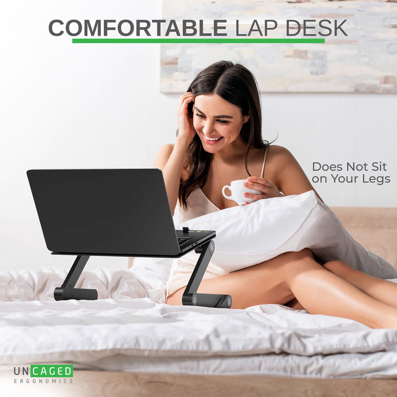 Uncaged Ergonomics WorkEZ Best Adjustable Laptop Stand and Lap Desk for Laptops