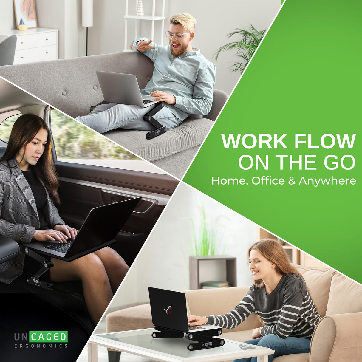 Uncaged Ergonomics WorkEZ Best Adjustable Laptop Stand and Lap Desk for Laptops