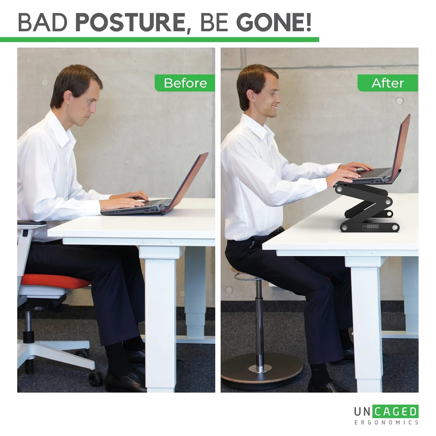 Uncaged Ergonomics WorkEZ Best Adjustable Laptop Stand and Lap Desk for Laptops