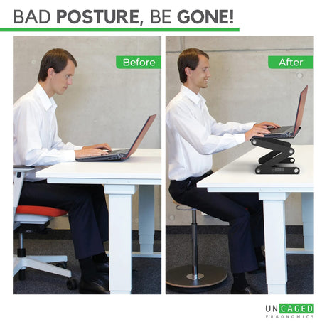 Uncaged Ergonomics WorkEZ Best Adjustable Laptop Stand and Lap Desk for Laptops