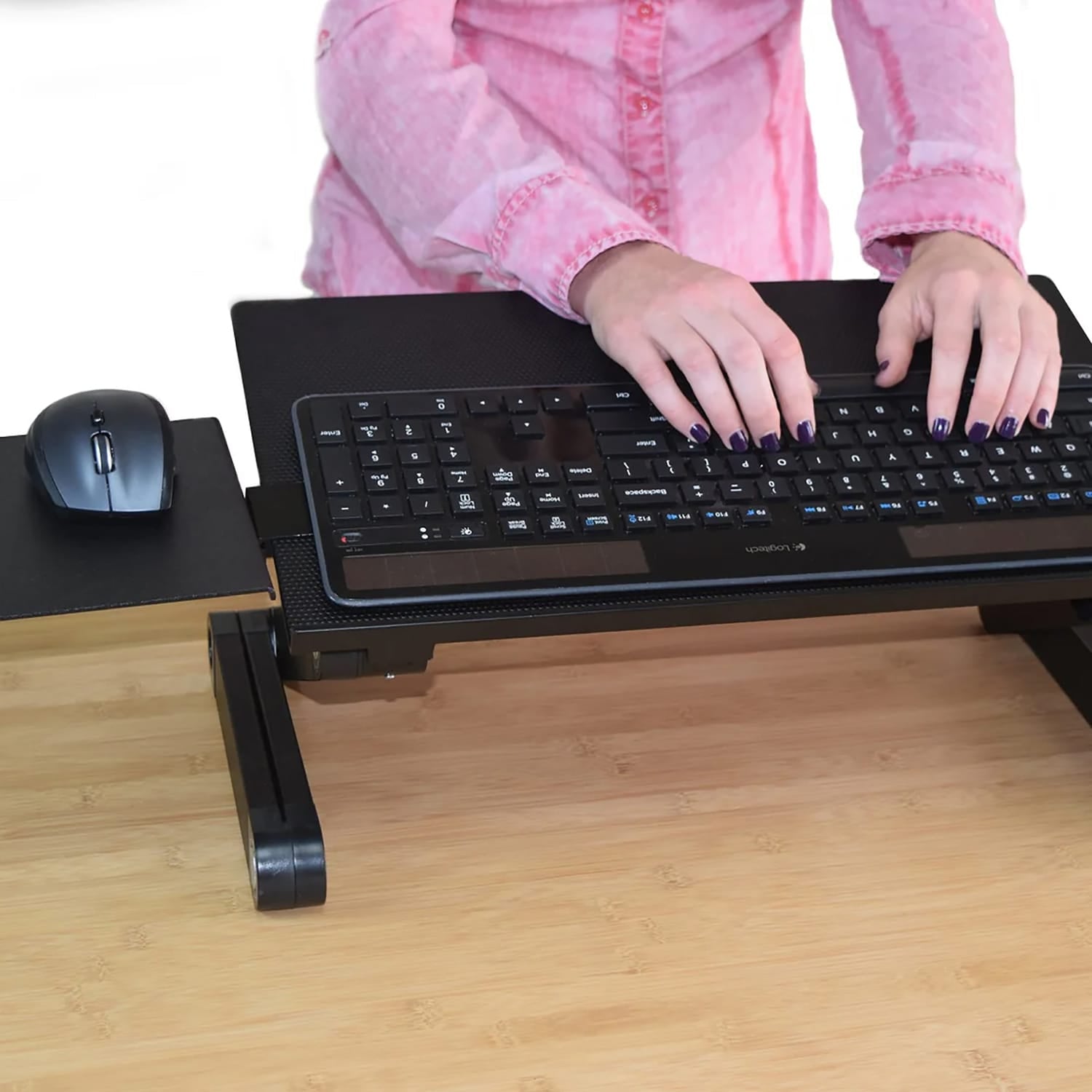 Uncaged Ergonomics WorkEZ Adjustable Keyboard Riser Stand for Desktop, Black