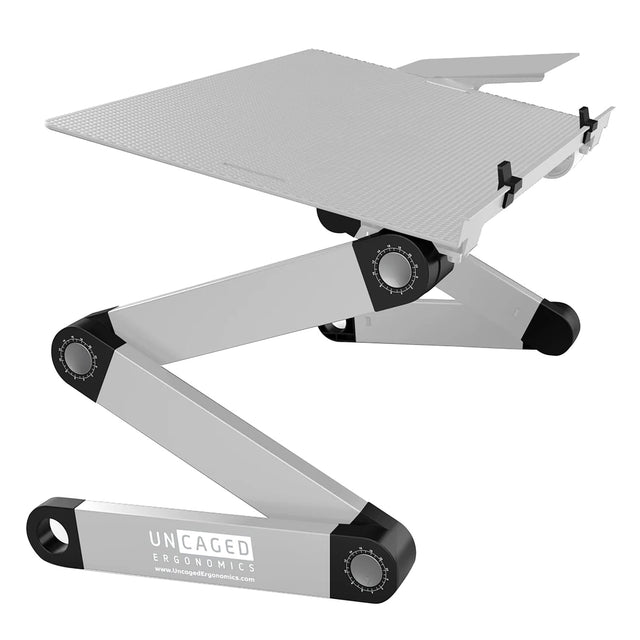 Uncaged Ergonomics WorkEZ Adjustable Keyboard Riser Stand for Desktop, Silver