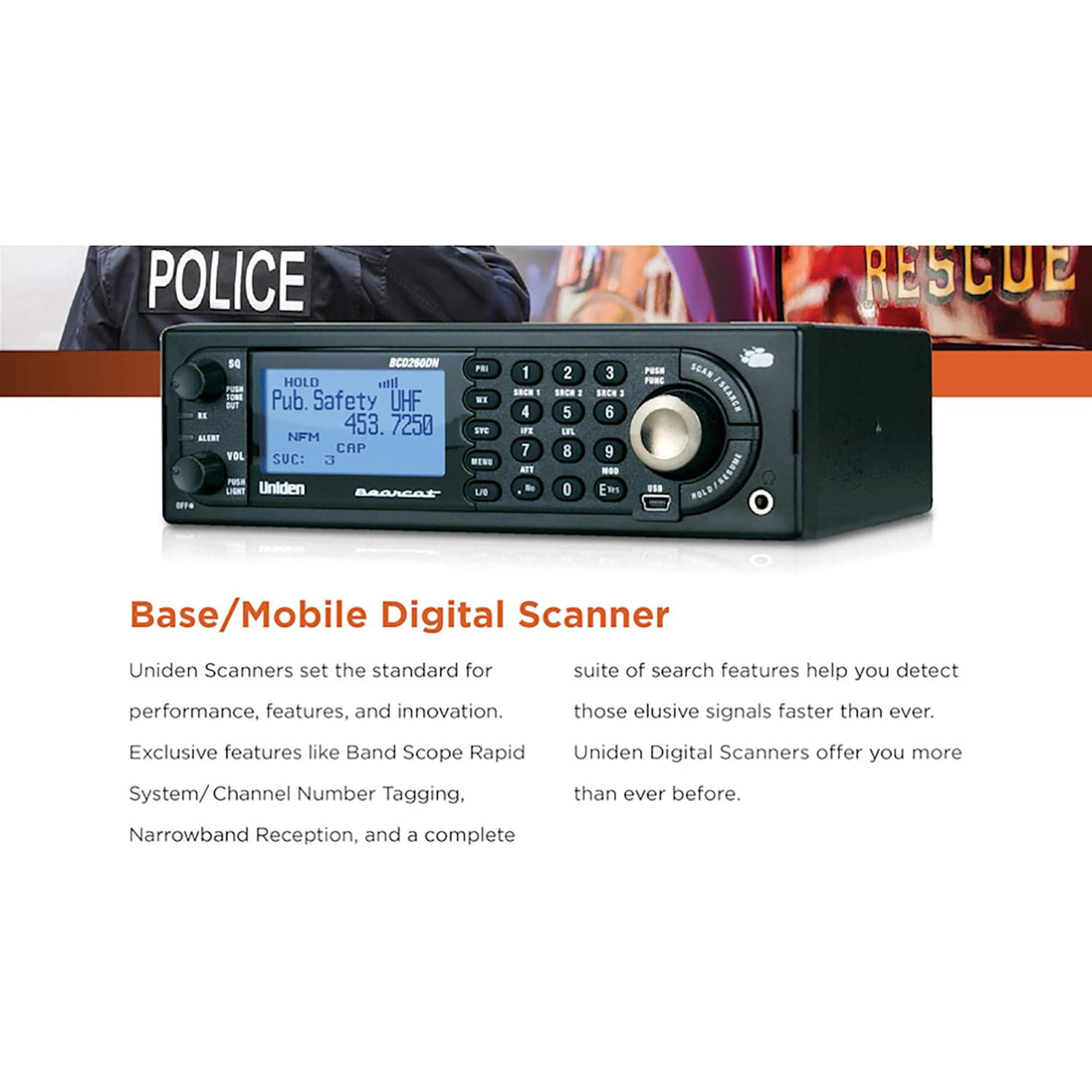 Uniden Bearcat Base/Mobile Digital Scanner, BCD260DN
