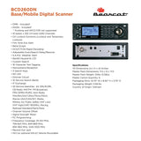 Uniden Bearcat Base/Mobile Digital Scanner, BCD260DN