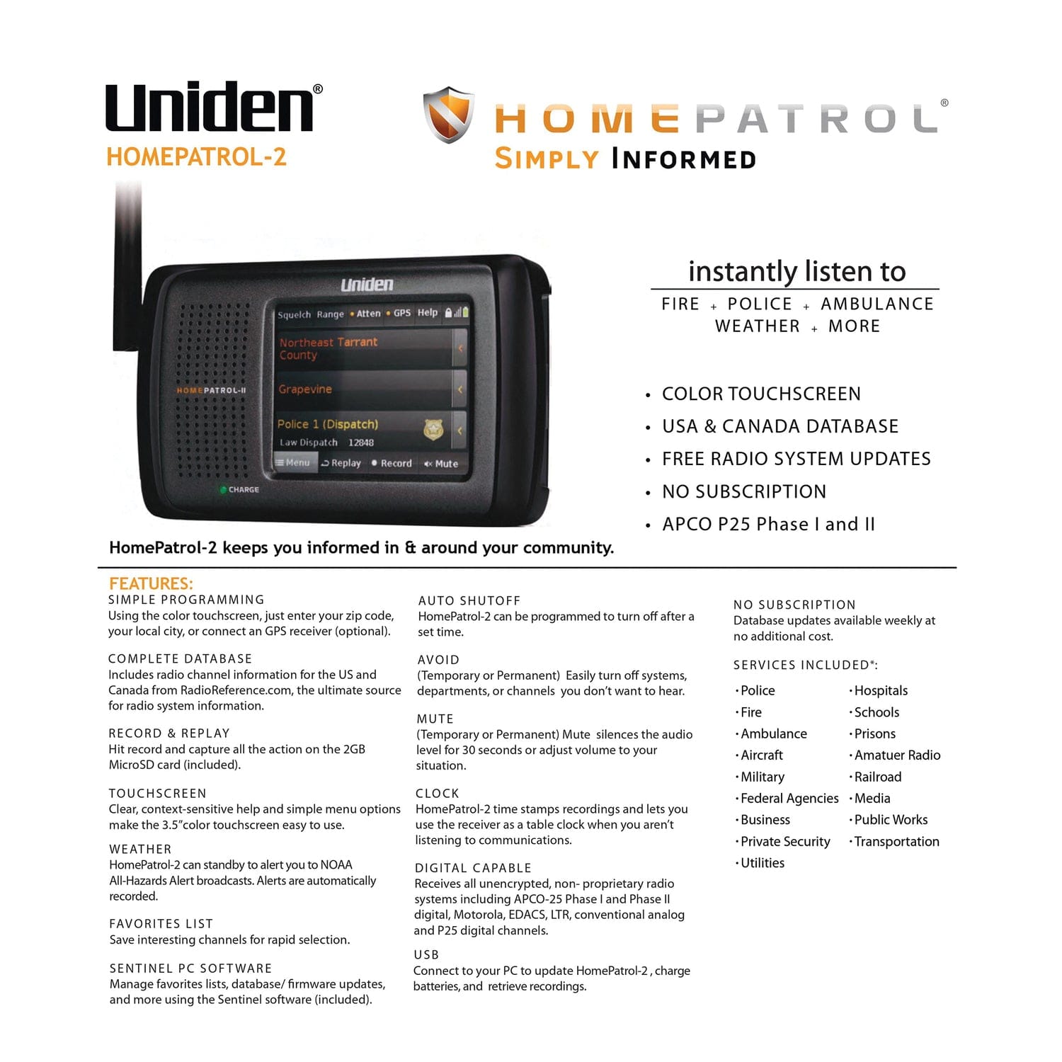 Uniden HomePatrol 2 Handheld Scanner