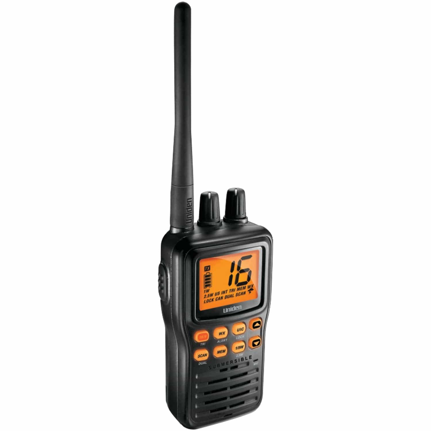 Uniden Submersible Handheld 2-Way VHF Marine Radio, MHS75