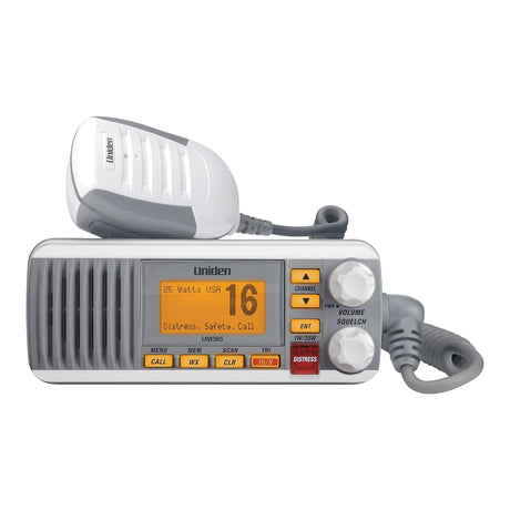 Uniden 25-Watt Fixed-Mount VHF Marine Radio with DSC, UM385, White