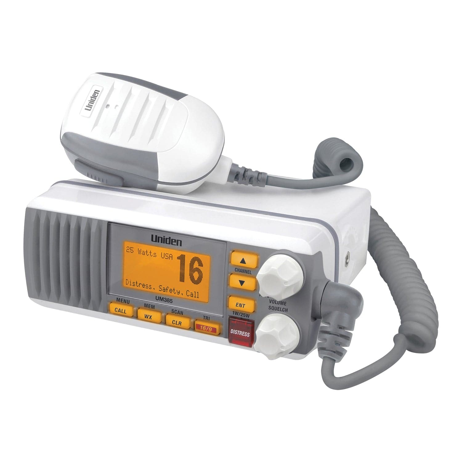 Uniden 25-Watt Fixed-Mount VHF Marine Radio with DSC, UM385, White