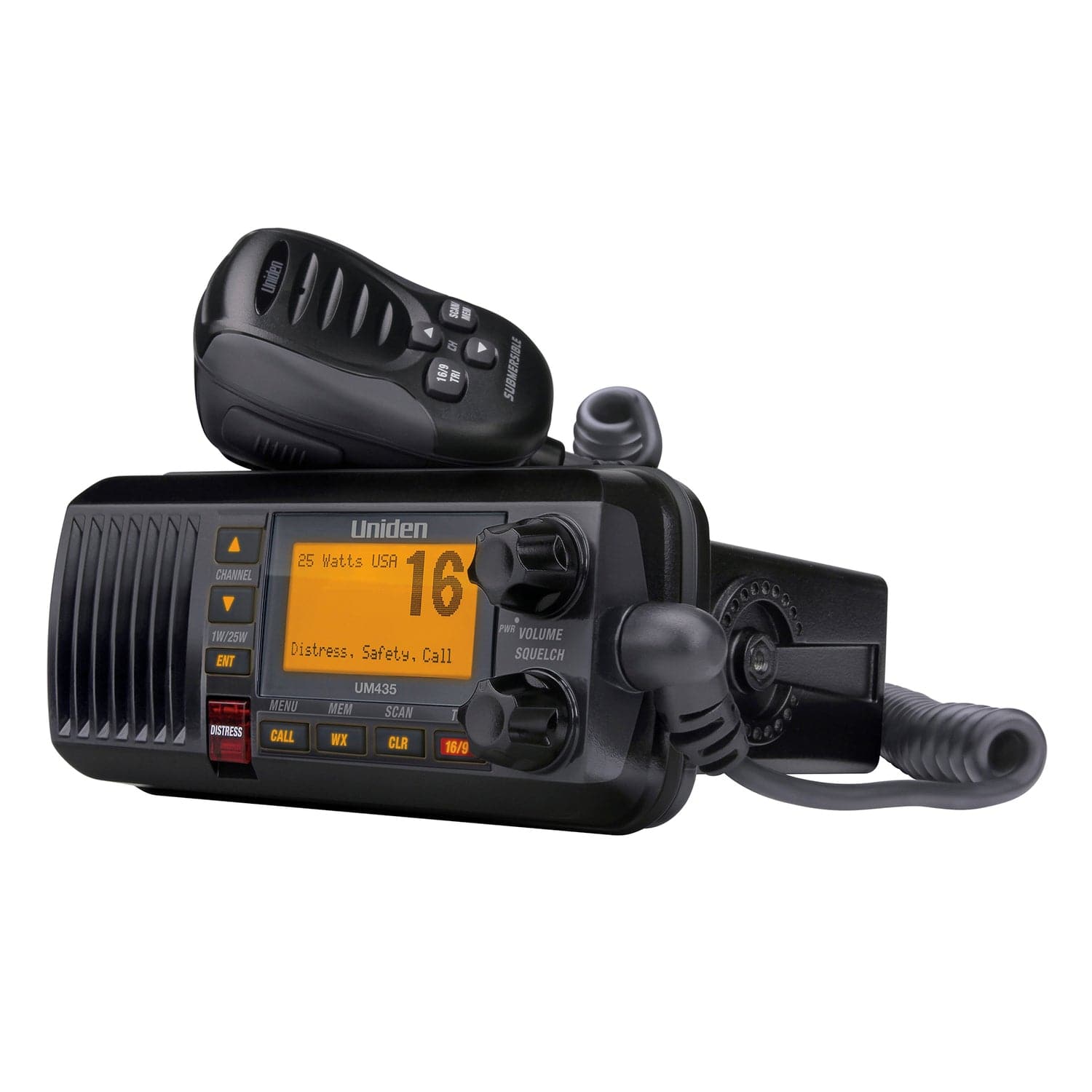 Uniden 25-Watt Fixed-Mount VHF Marine Radio with DSC, UM435, Black