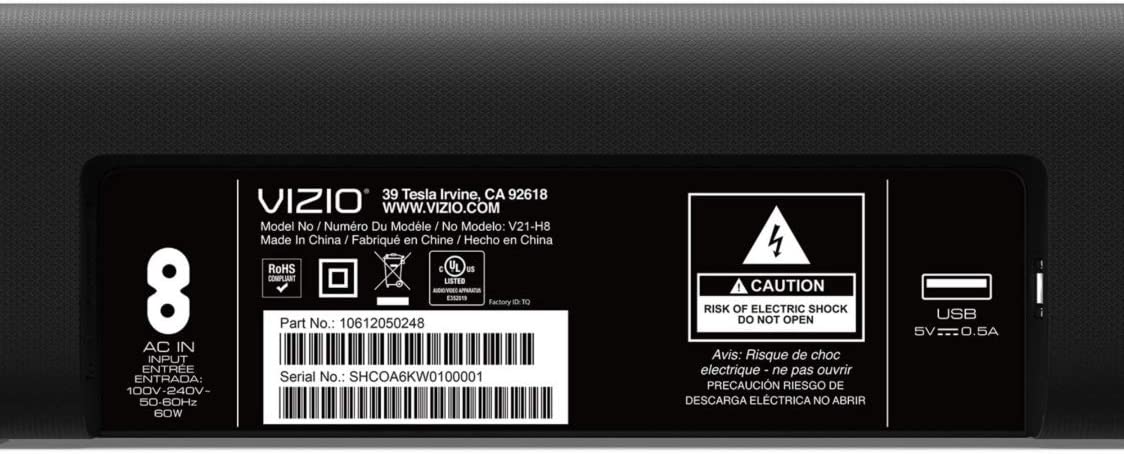 Vizio V21-H8B-RB 36 Inch 2.1 Home Theater Wireless Sound Bar - Certified Refurbished