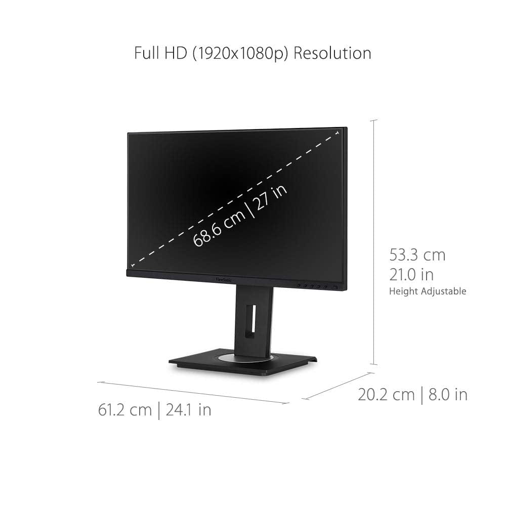 ViewSonic 27" IPS 1080p 40 Degree Tilt Ergonomics for Home and Office Monitor - Certified Refurbished