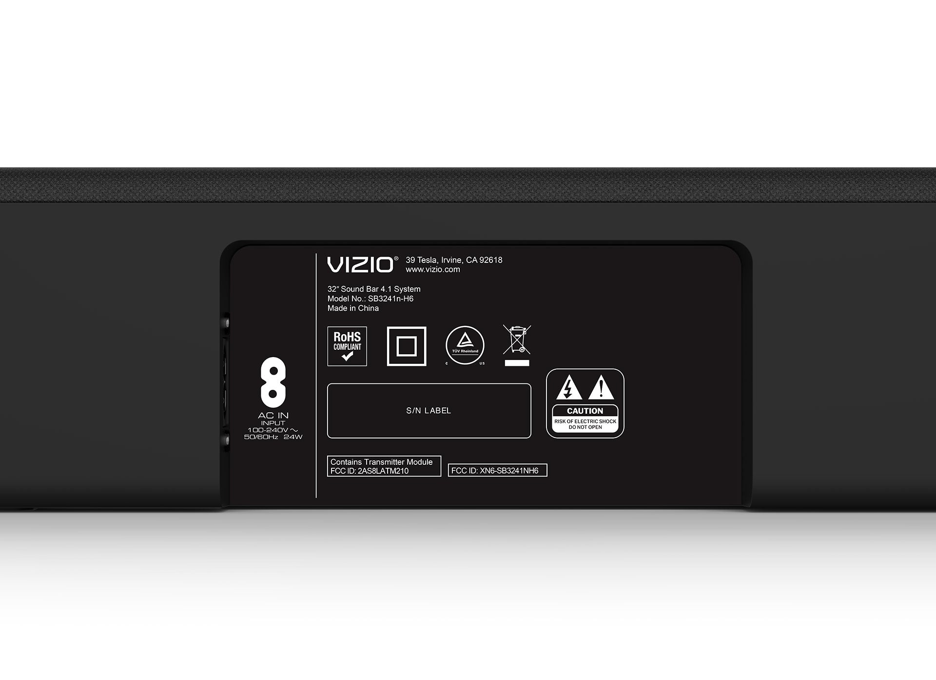 VIZIO SB3241n-H6 32 Inch 4.1 Sound Bar Subwoofer Surround System  New