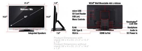 ViewSonic 23" All-in-One Android Smart Touchscreen Display - Certified Refurbished