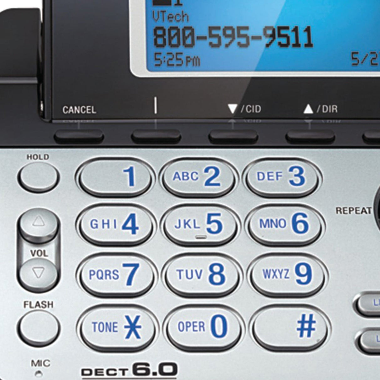 VTech 2-Line 1-Handset DECT 6.0 Expandable Cordless Phone System for Landline, Dual Digital Answering System, Speakerphone, and Dual Keypad