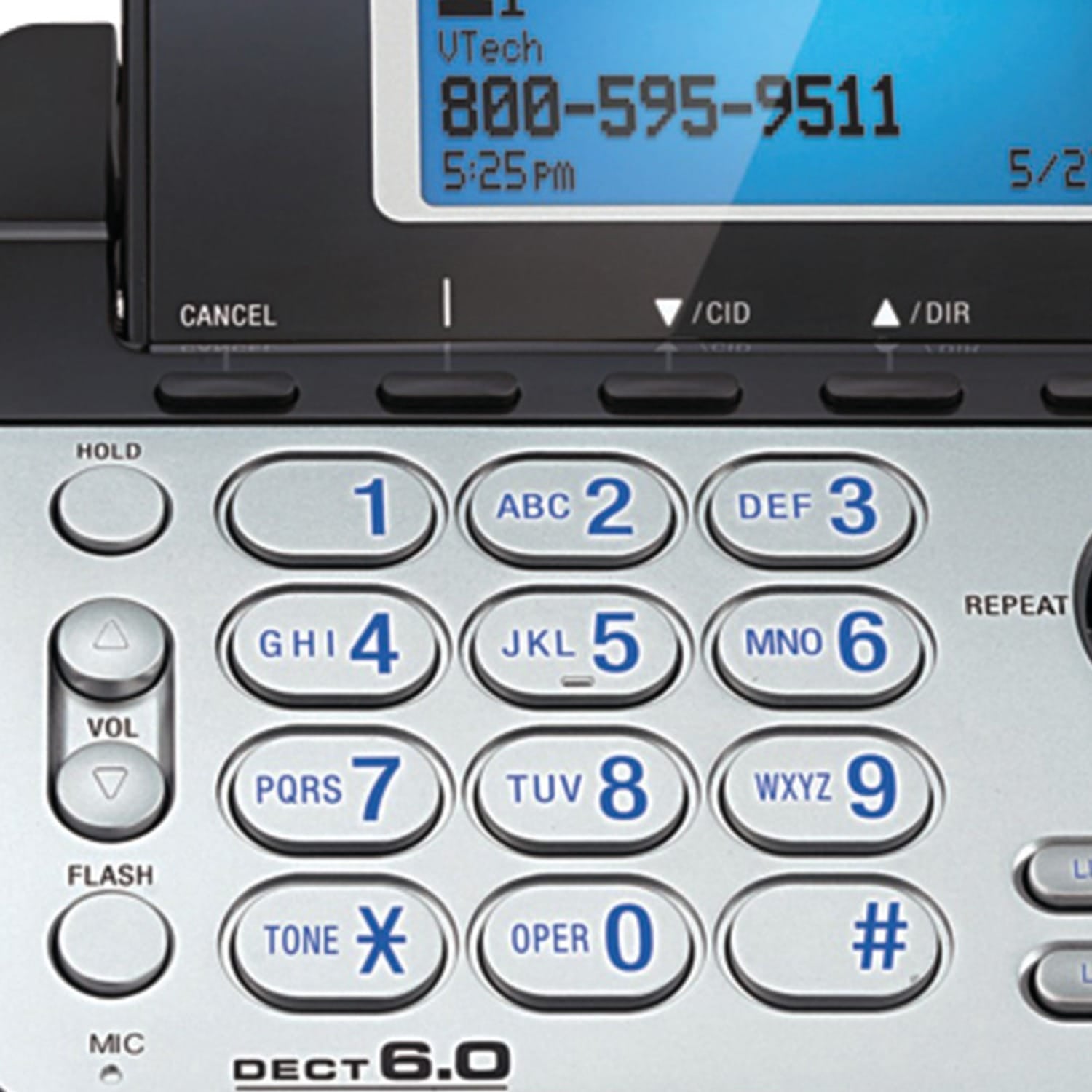 VTech 2-Line 1-Handset DECT 6.0 Expandable Cordless Phone System for Landline, Dual Digital Answering System, Speakerphone, and Dual Keypad