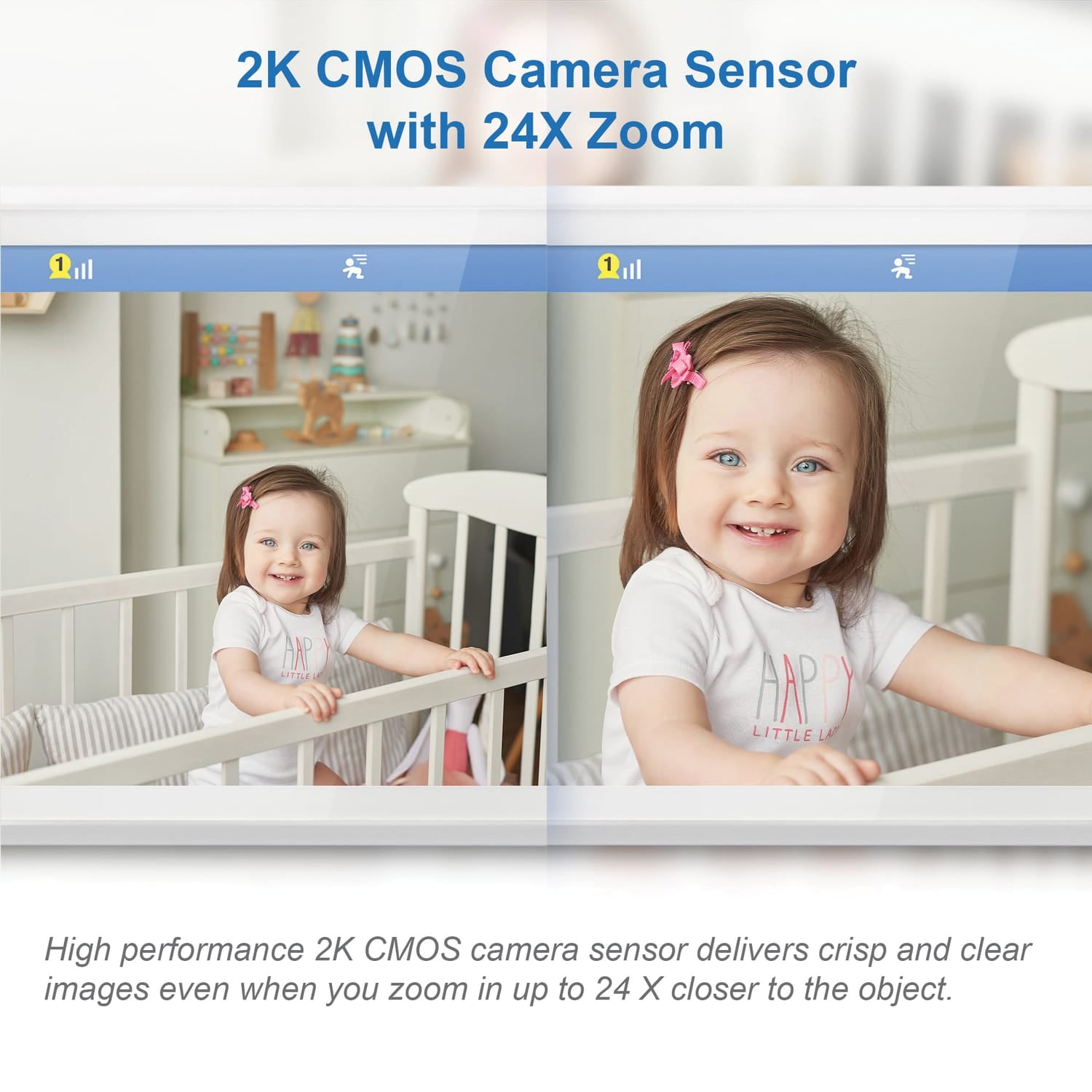VTech RM77662HD Smart Wi-Fi 1080p 2-Camera 360°-Pan-and-Tilt Video Baby Monitor System with 7-In. Display, Night-Light, and Remote Access, White