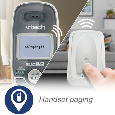 VTech 1-Handset DECT 6.0 Cordless Phone System for Landline, Caller ID/Call Waiting, and Backlit Keypad/Display, CS6114