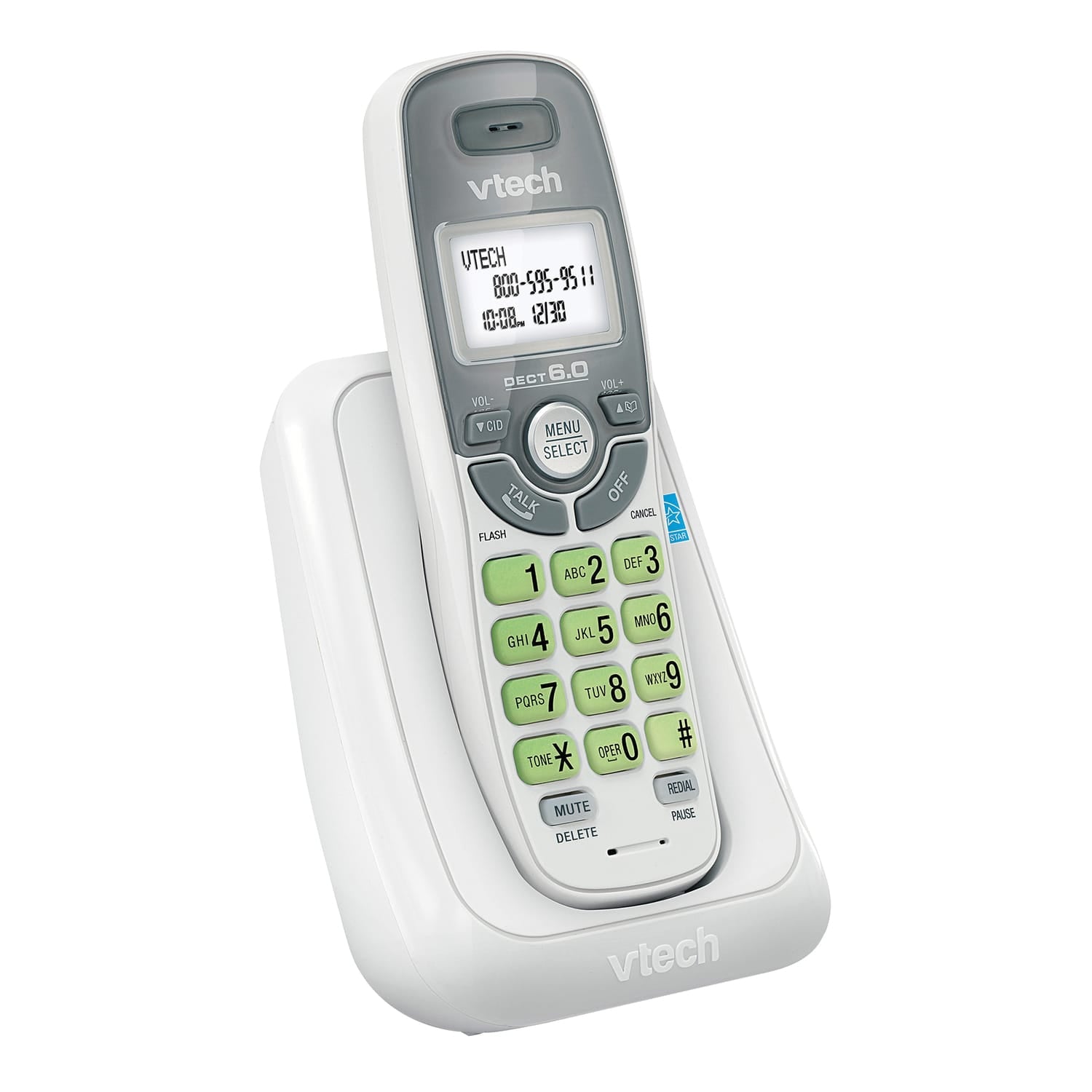 VTech 1-Handset DECT 6.0 Cordless Phone System for Landline, Caller ID/Call Waiting, and Backlit Keypad/Display, CS6114
