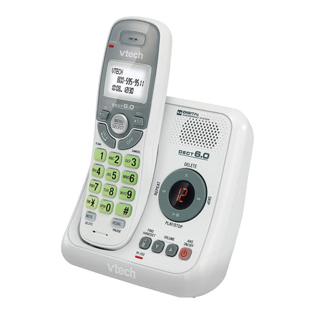 VTech 1-Handset DECT 6.0 Cordless Phone System for Landline, Digital Answering System, Caller ID/Call Waiting, and Backlit Keypad/Display