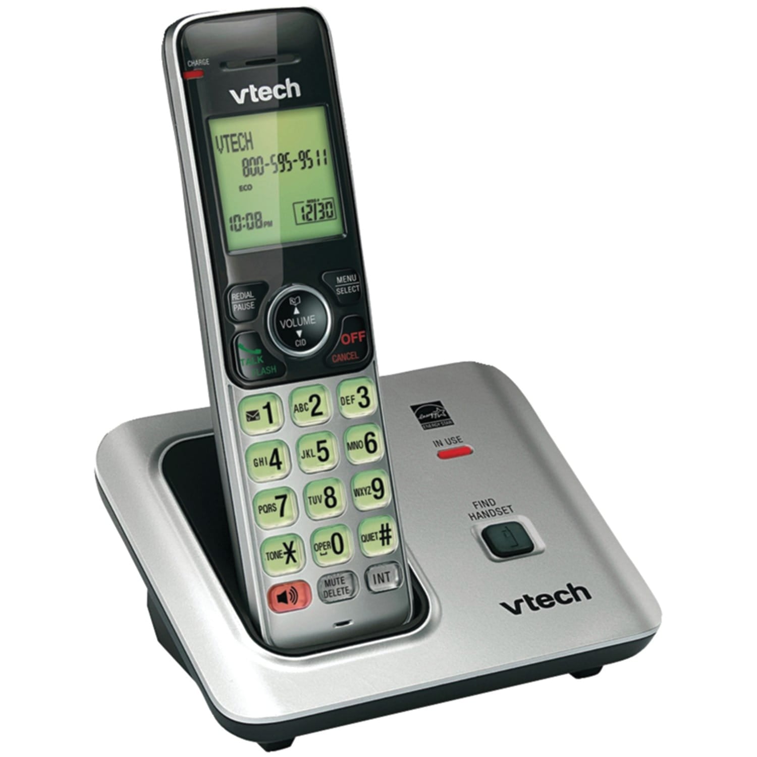 VTech 2-Handset DECT 6.0 Expandable Cordless Phone System for Landline, Speakerphone, Caller ID/Call Waiting, and Backlit Keypad/Display