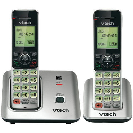 VTech 2-Handset DECT 6.0 Expandable Cordless Phone System for Landline, Speakerphone, Caller ID/Call Waiting, and Backlit Keypad/Display
