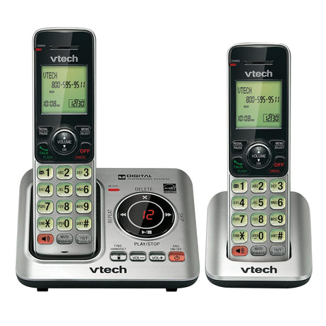 VTech DECT 6.0 Expandable Cordless Phone System for Landline, Digital Answering System and Caller ID/Call Waiting, 2 Handset