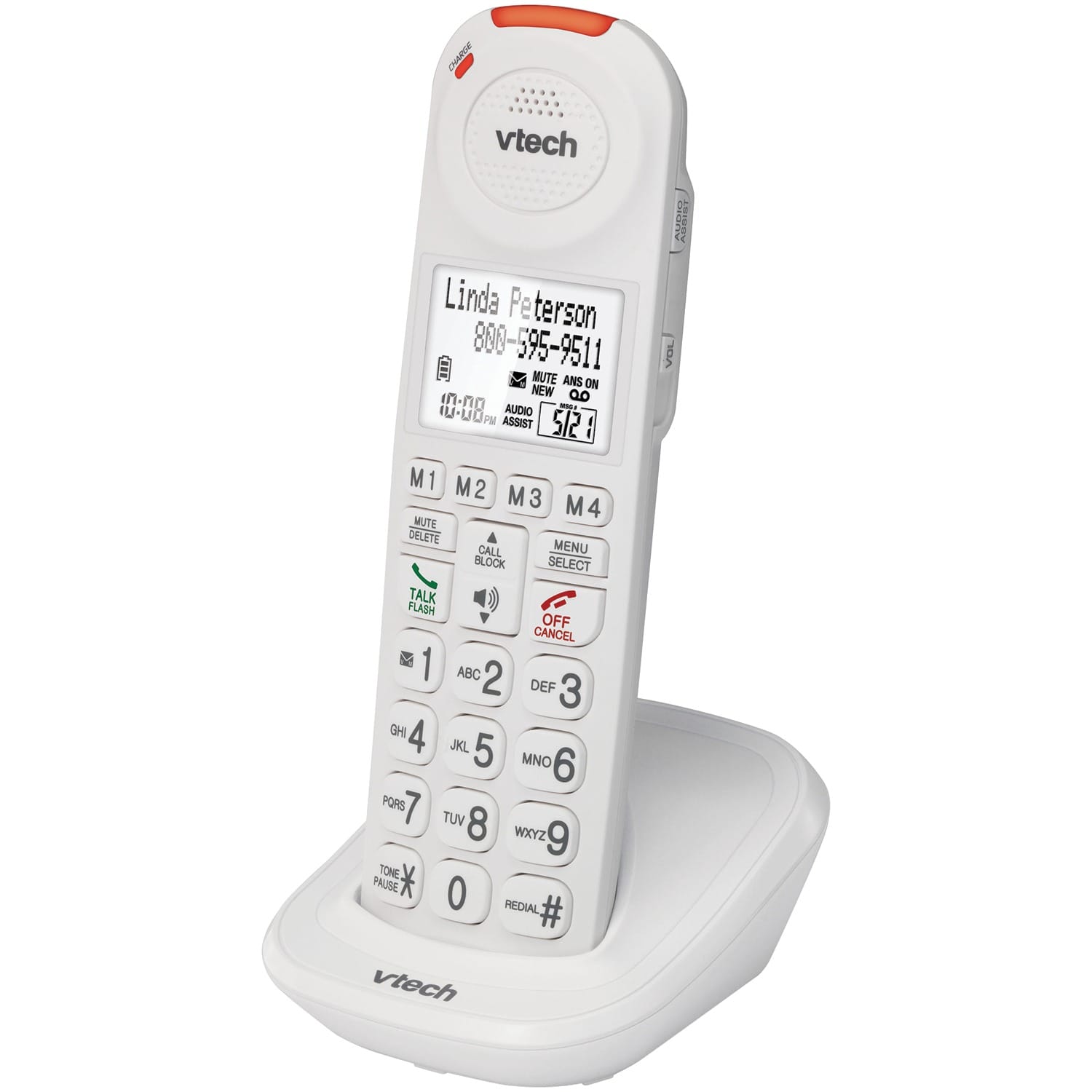 VTech Amplified Cordless Phone Accessory Handset with Big Buttons, Audio Assist, Extra-Loud Ringer, and Call Blocker for Vtech SN5127/SN5147 Phones