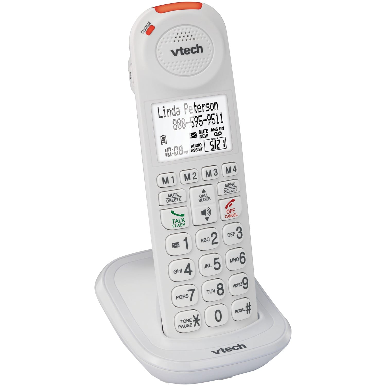 VTech Amplified Cordless Phone Accessory Handset with Big Buttons, Audio Assist, Extra-Loud Ringer, and Call Blocker for Vtech SN5127/SN5147 Phones