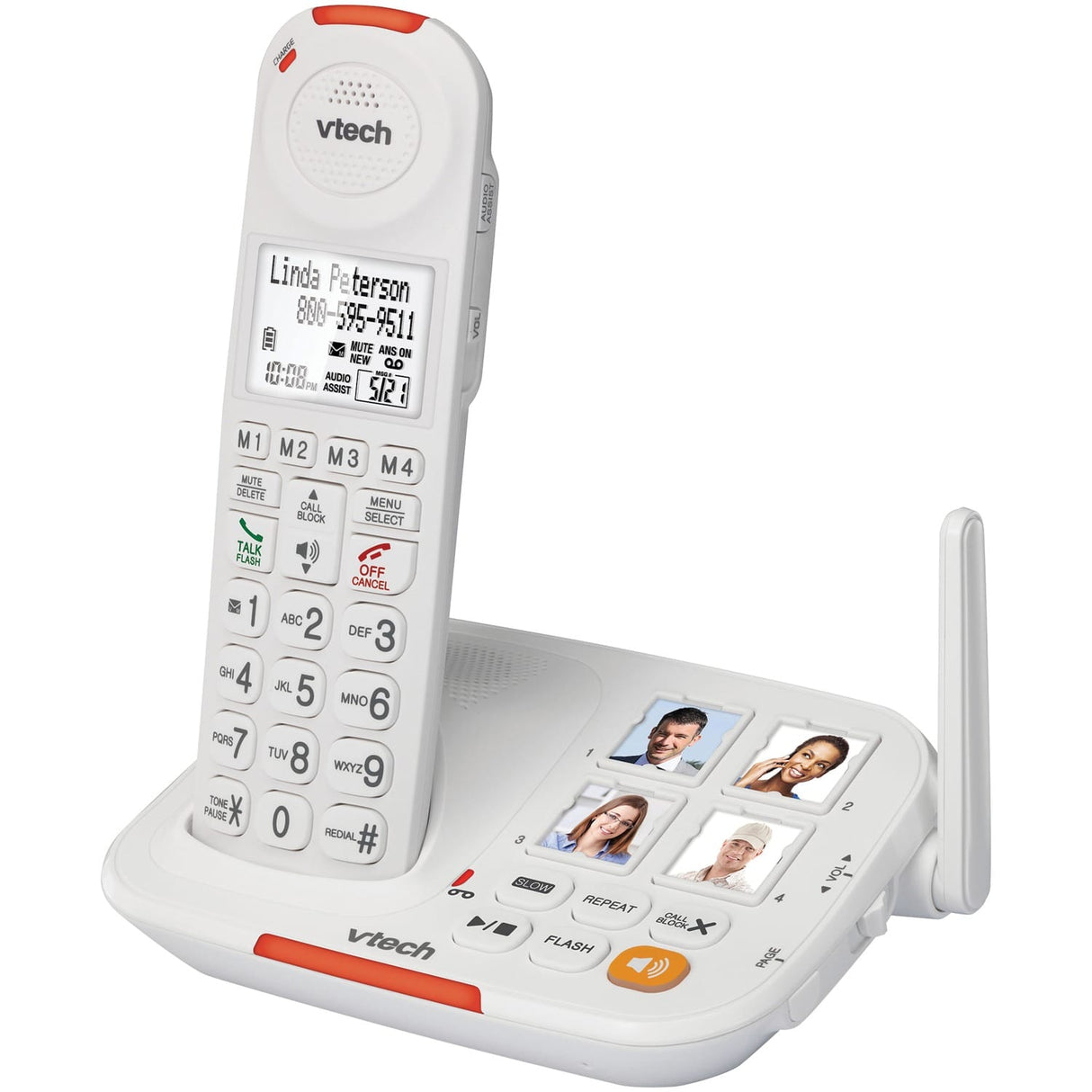VTech 1-Cordless Handset DECT 6.0 50-dB Amplified/Expandable Phone System for Landline, Answering System, Big Buttons, Loud Ringer, and Call Blocker