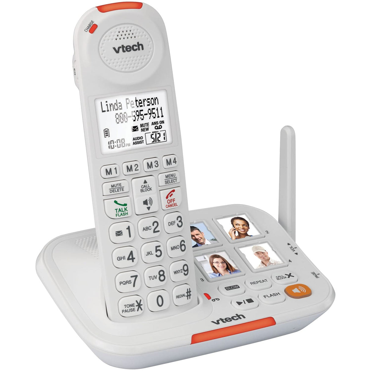 VTech 1-Cordless Handset DECT 6.0 50-dB Amplified/Expandable Phone System for Landline, Answering System, Big Buttons, Loud Ringer, and Call Blocker