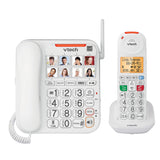 VTech 1-Corded and 1-Cordless Handset 50-dB Amplified/Expandable Phone System for Landline, Answering System, Big Buttons, and Loud Ringer