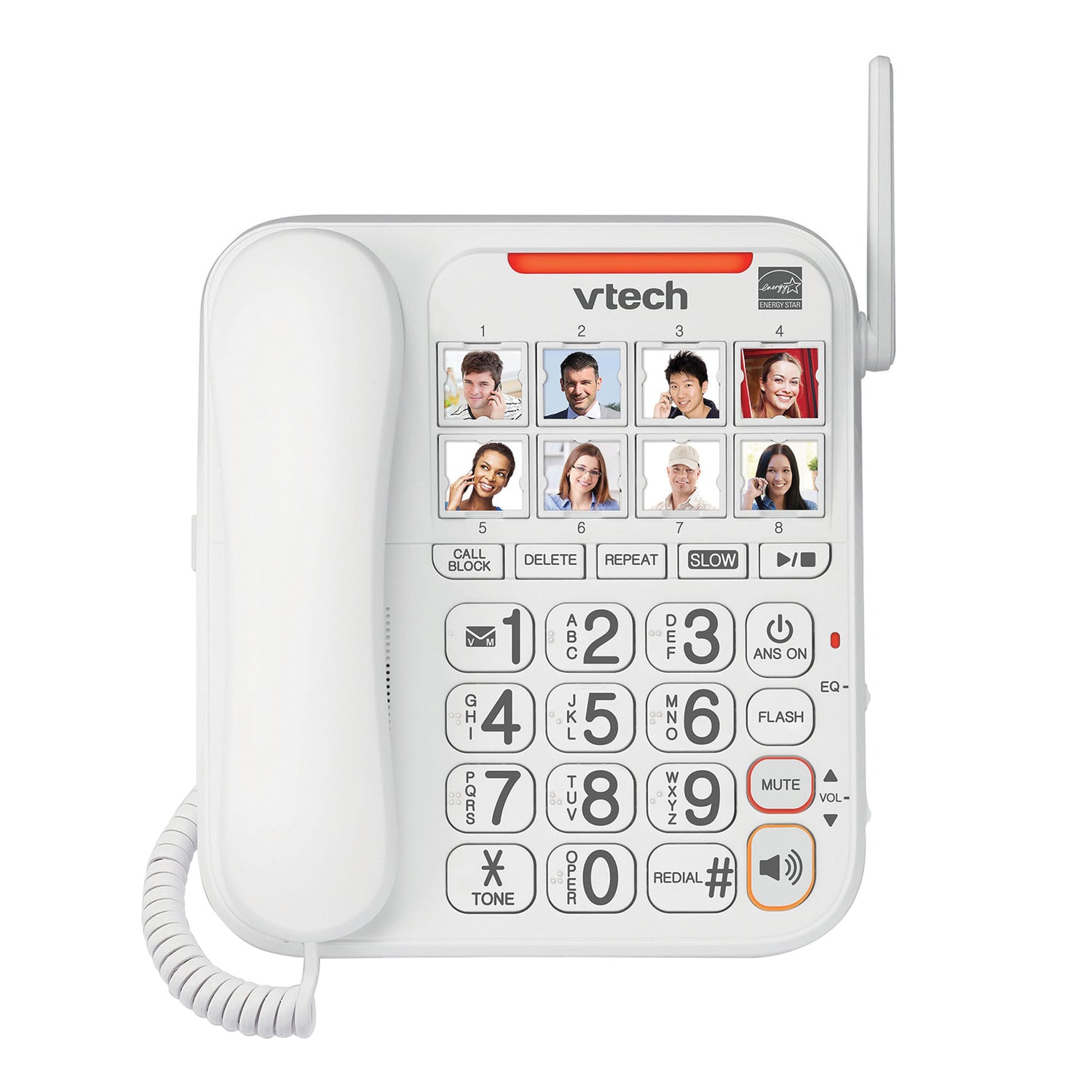VTech 1-Corded and 1-Cordless Handset 50-dB Amplified/Expandable Phone System for Landline, Answering System, Big Buttons, and Loud Ringer