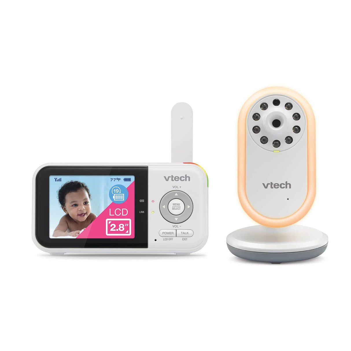 VTech 2.8-In. Digital Video Baby Monitor with Night-Light, White, VM3258