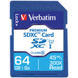Verbatim 64-GB Class 10, UHS-1 V10 U1 Premium SDXC Memory Card