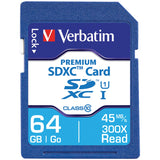Verbatim 64-GB Class 10, UHS-1 V10 U1 Premium SDXC Memory Card