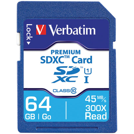 Verbatim 64-GB Class 10, UHS-1 V10 U1 Premium SDXC Memory Card