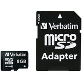 Verbatim Class 10 microSDHC Card with Adapter, 8 GB