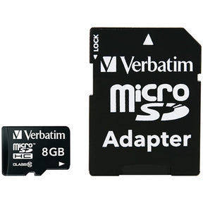 Verbatim Class 10 microSDHC Card with Adapter, 8 GB