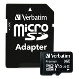 Verbatim Class 10 microSDHC Card with Adapter, 8 GB