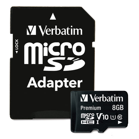 Verbatim Class 10 microSDHC Card with Adapter, 8 GB