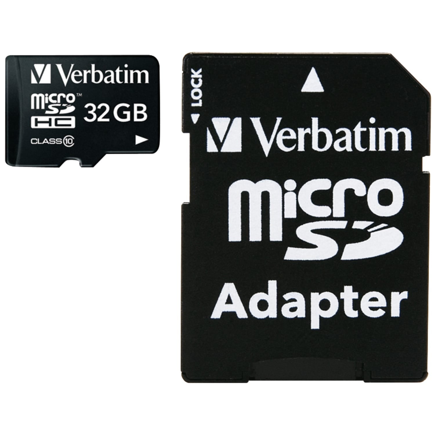 Verbatim Class 10 microSDHC Card with Adapter, 32 GB