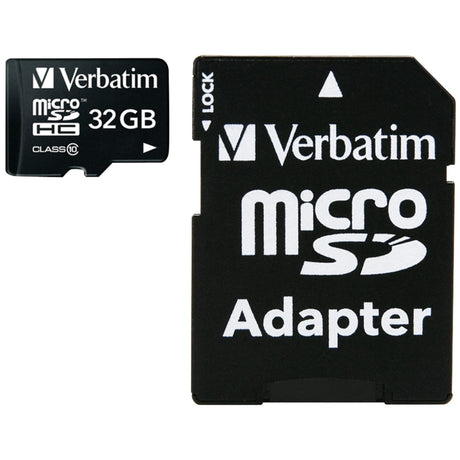 Verbatim Class 10 microSDHC Card with Adapter, 32 GB