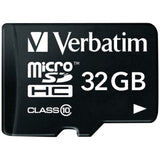 Verbatim Class 10 microSDHC Card with Adapter, 32 GB